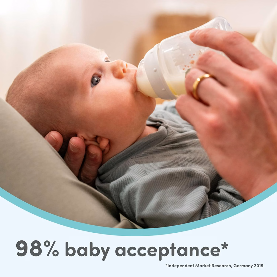 NUK First Choice Smooth Flow Anti-Colic Bottle Peach, 5 oz. Baby Bottle with SafeTemp Temperature Indicator, Newborn Essentials, 1-Pack : Baby